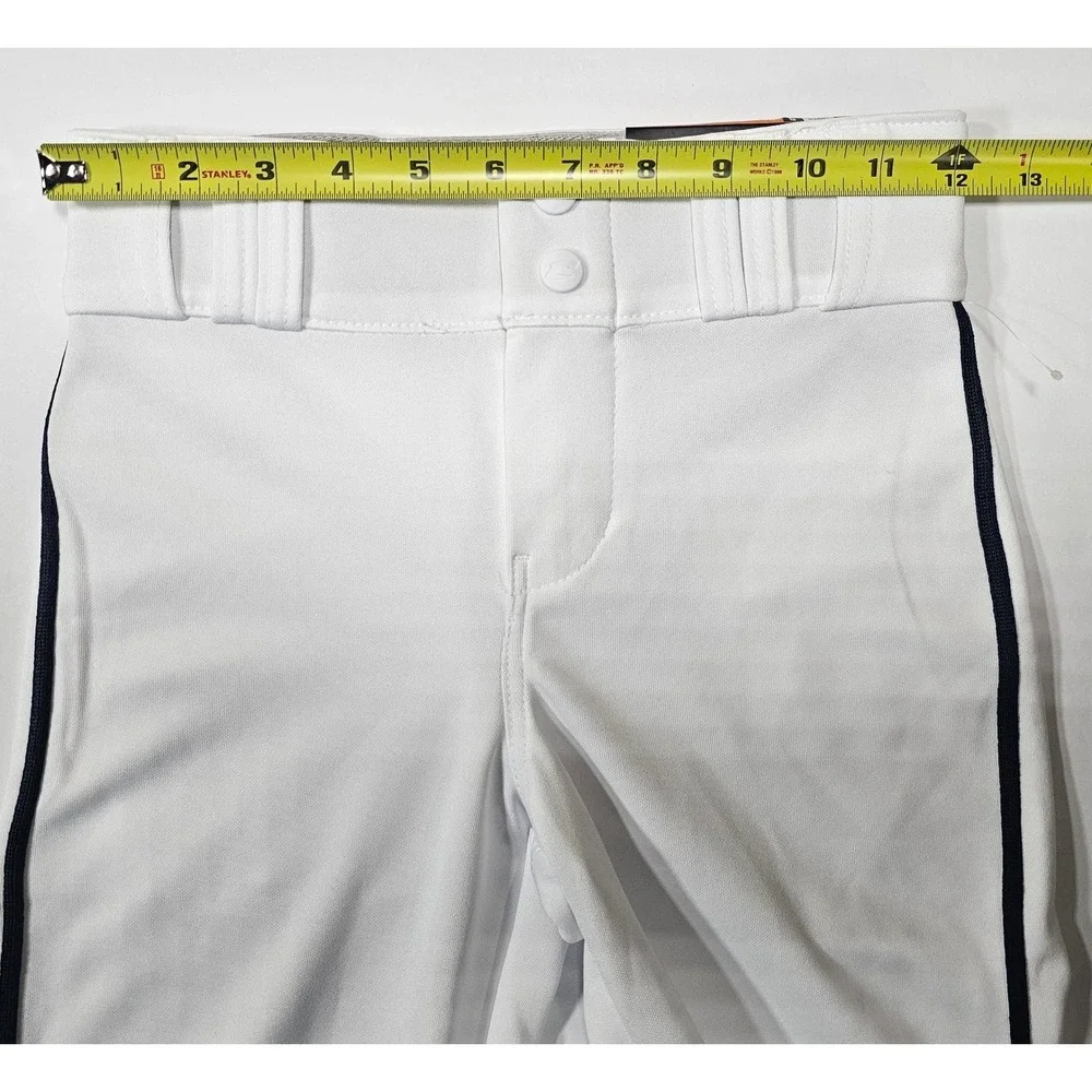 Champro‎ BP62 Youth Small White Baseball Pants Navy Blue Side Stripe NWT